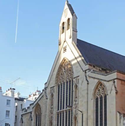 The entrance to Willcocks Nursery School (far left), next to Holy Trinity Church, in London, which will be attended by Princess Charlotte from January, the Duke and Duchess of Cambridge have announced