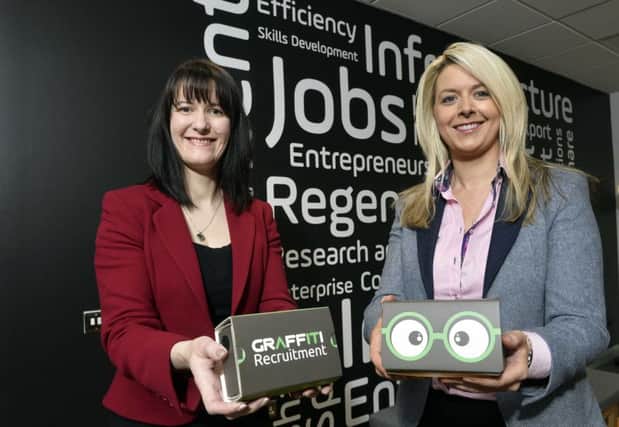 Majella Barkley, Innovation Director at the Innovation Factory, left, with Julie McGrath, managing director at Graffiti Recruitment