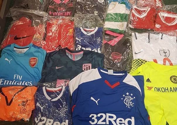 Police seized a substantial amount of fake football merchandise in the borough.