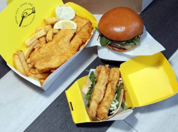 Fillet of cod with fresh cut chips, goujon boats and the Chipmonger burger are just some of the delicious options available from Chipmongers Lisburn.  PressEye - William Cherry