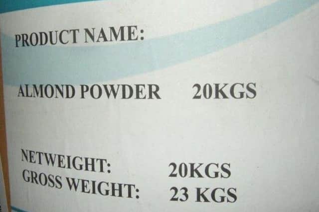 A photo of a label taken by the PSNI during a probe into psychoactive substance seizures