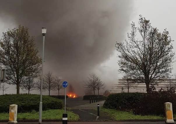 Fire at the former B&Q store in Craigavon. Photo by John Creaney SDLP representative