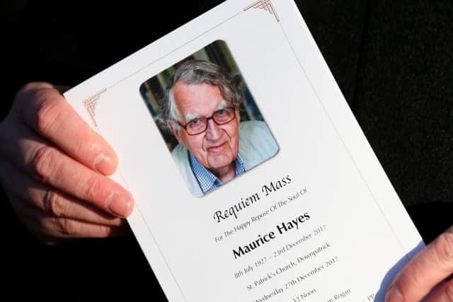 Order of service for funeral of Dr Maurice Hayes
