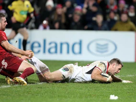 Dararen Cave starts the Ulster second half comeback with a try