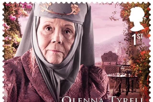 One of the Game of Thrones stamps, featuring Olenna Tyrell, available from January 23
