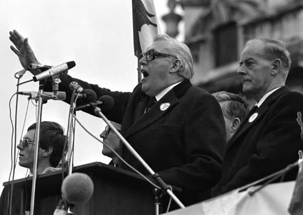 Ian Paisley and Jim Molyneaux at the vast Belfast rally to oppose the 1985 Anglo-Irish Agreement