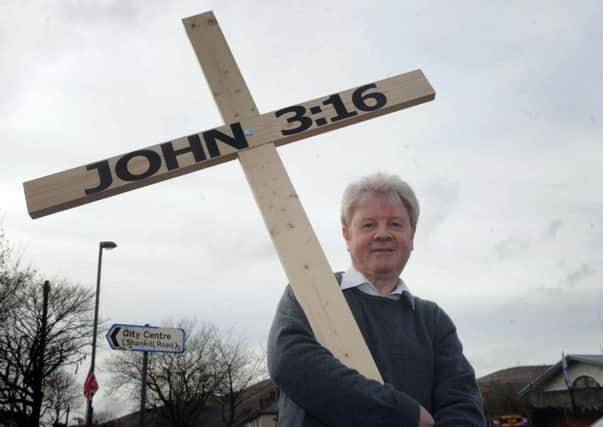 Pastor Jack McKee from New Life City Church in Belfast  at  the launch of 39+1 near Twadell Peace camp in 2014.  Photo: Colm Lenaghan/Pacemaker