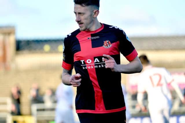 Crusaders Jordan Forsythe celebrates after scoring in the first minute to put the Crues 1-0 up.