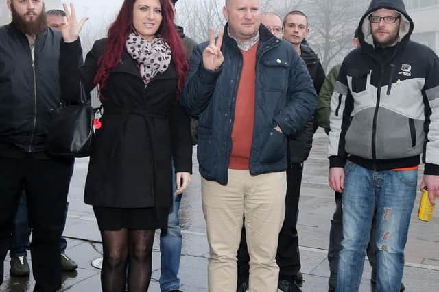 Britain First leader Paul Golding outside court