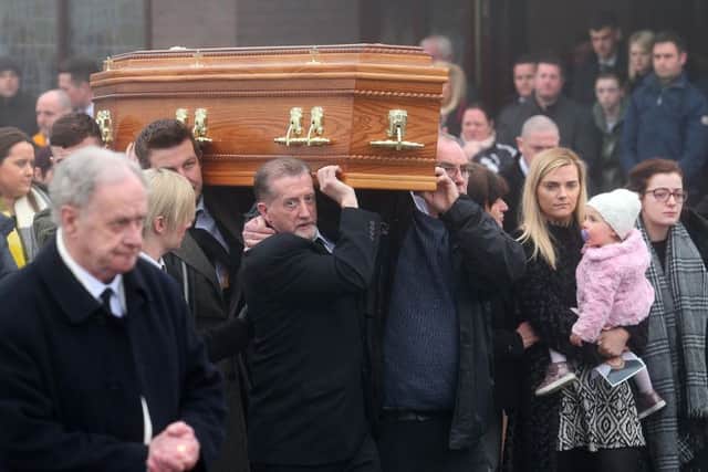The funeral of GAA star Christopher `Crico' Colhoun in County Tyrone
