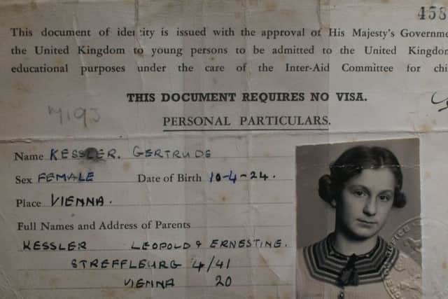 Gertie Kessler's refugee identity card