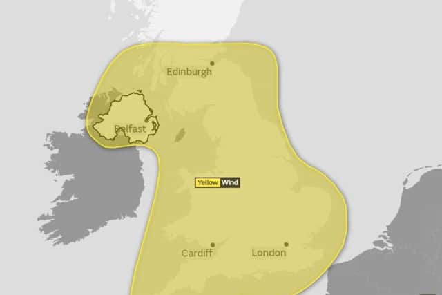The Met Office overview of the strong winds set to effect the UK
