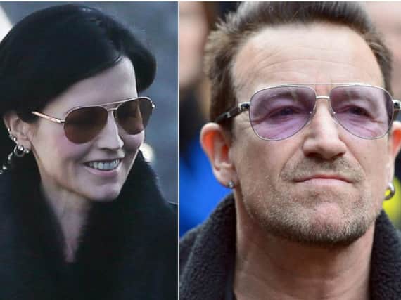 Cranberries singer Dolores O'Riordan and Bono from U2