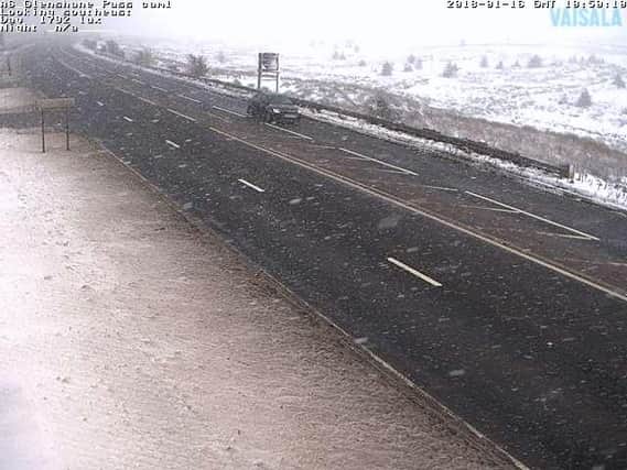 Latest photo of snowfall on Glenshane Pass - this photo was taken at 10:50am on Tuesday. (Photo: Donegal County Council)