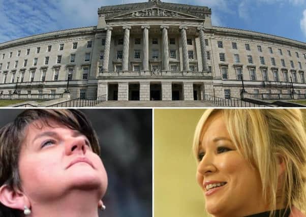 DUP leader Arlene Foster and Sinn Fein's leader in Northern Ireland, Michelle O'Neill