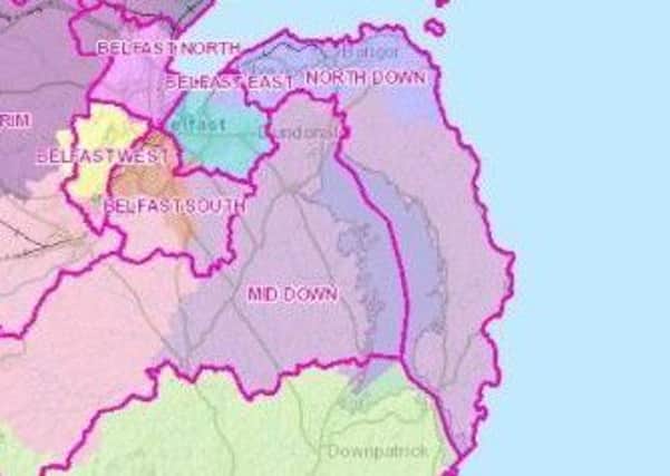 This revised Boundary Commission map was briefly posted on its website last week