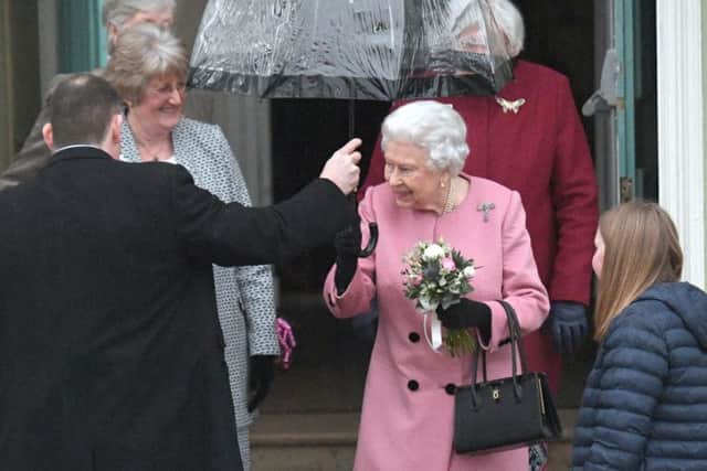 Queen Elizabeth II leaves West Newton village hall, Norfolk