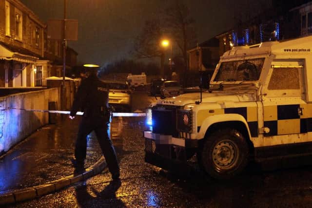 The scene of a shooting in Whiterock, west Belfast on January 19