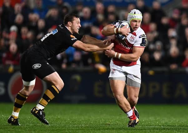 Ulster's Luke Marshall runs at  Wasps during the game at the Kingspan Stadium in Belfast in October.
 Photo Colm Lenaghan/Pacemaker Press