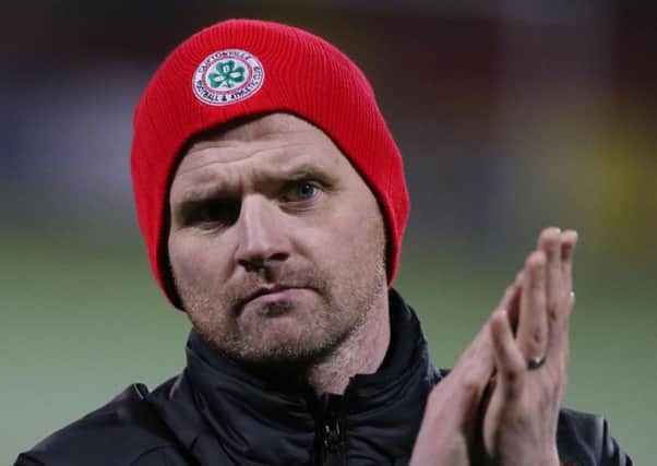 Cliftonville's manager Barry Gray