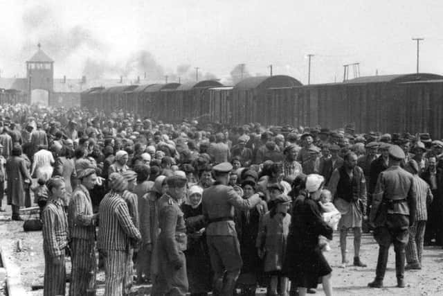 Jews arriving at Auschwitz-Birkenau. May-June 1944