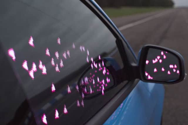 The Ford Focus RS kitted out with exterior LED lights which display the emotions of its driver