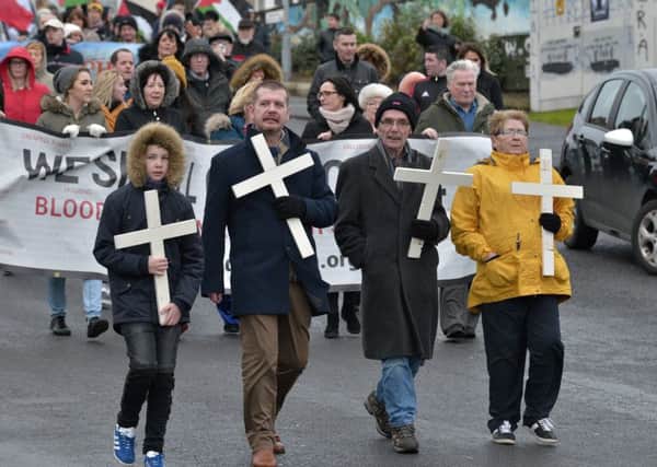 Relatives of those killed on Bloody Sunday during Sundays march