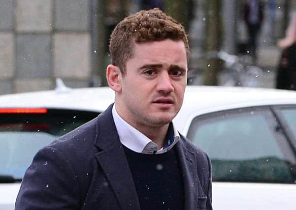 Paddy Jackson arrives at Belfast Crown Court for the third day of the trial