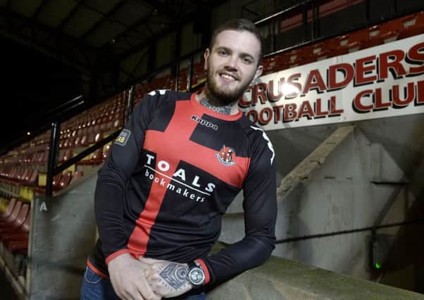 Crusaders signing Darren Murray pictured at Seaview after signing a three and a half year deal with the Shore Road club