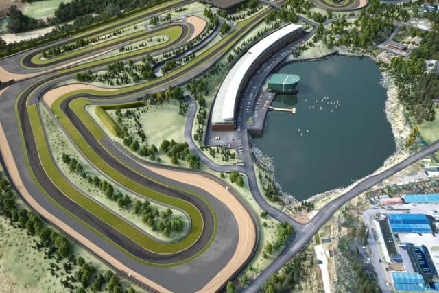 An aerial view of a generated image of how the new 30 million Lake Torrent circuit will look.