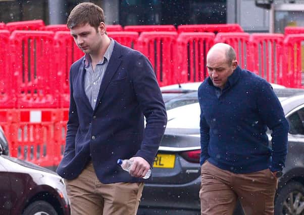 Ulster Rugby's Ian Henderson and Rory Best pictured at Laganside Magistrates court in Belfast last week.
Picture By: Pacemaker.