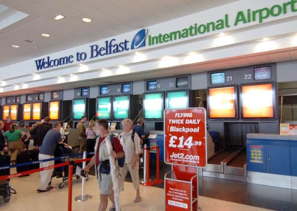 The offensive weapons were seized from passengers at Belfast International Airport last year
