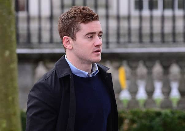Ulster and Ireland rugby player Paddy Jackson arrives at Laganside Magistrates court. 
Picture By: Pacemaker.