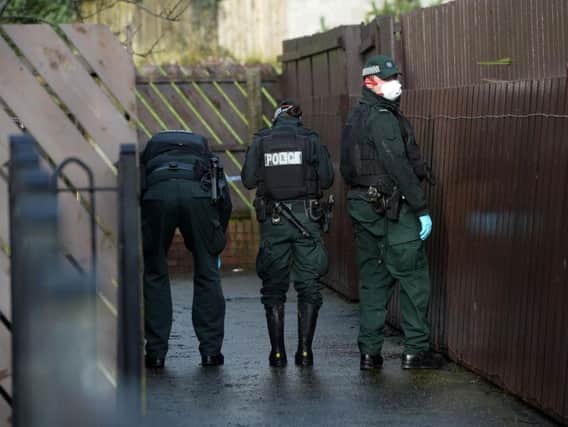 PSNI officers at the scene of the explosion