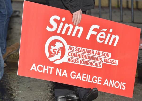 Bilingual signs are understood to be one of Sinn Fein's demands as part of an Irish language act