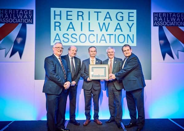Left to right are: Brian Simpson, HRA chairman, Lord Berkeley, guest speaker and Headhunters runners-up Nigel Johnston, Alan Devers and Selwyn Johnston