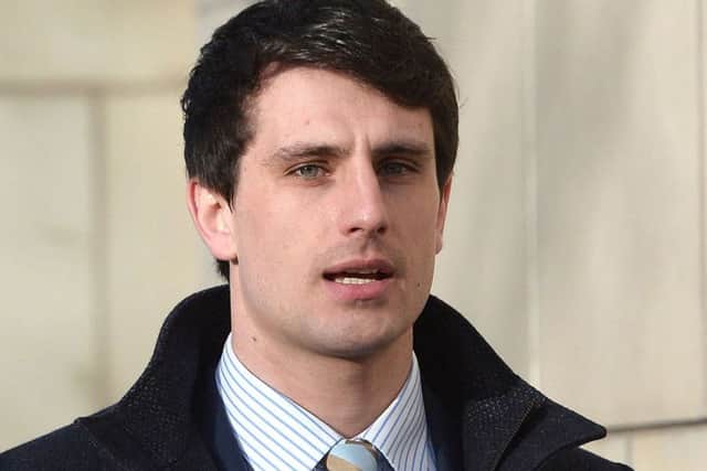 Blane McIlroy arrives at Belfast Crown Court as the third week of the trial began