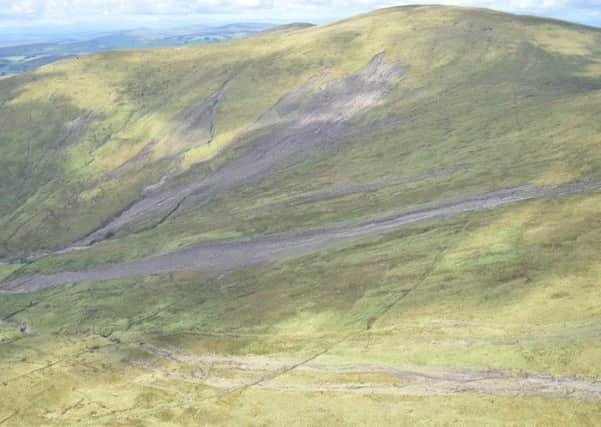 Some of a number of landslides which occurred in the Sperrins in August 2017.
