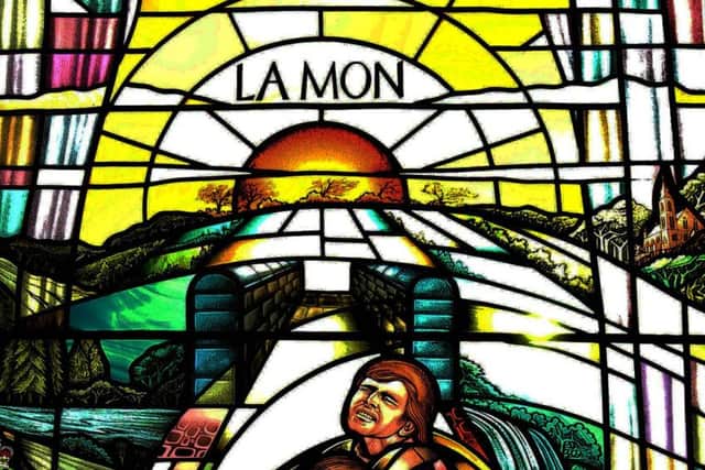 The stained glass window that commemorates the La Mon victims