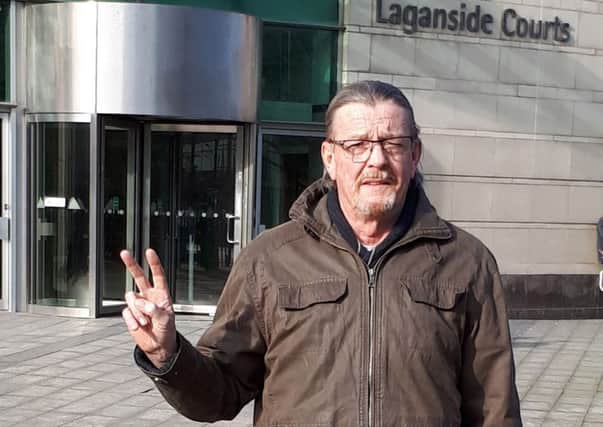 Britain First member John Richard Banks, from Doncaster, at Belfast Magistrates Court.

Photo: Press Eye