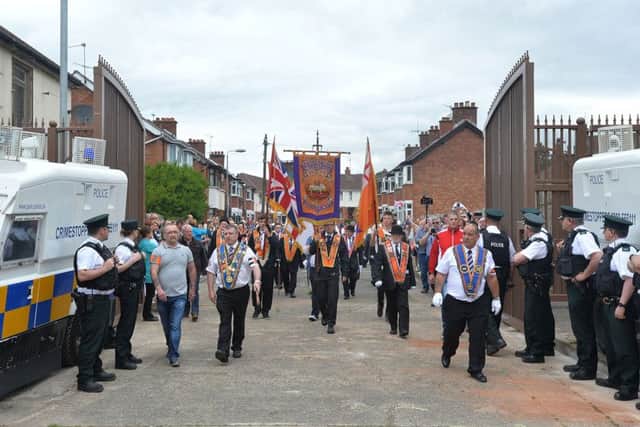The Whiterock Orange Order parade. 
Picture by Arthur Allison