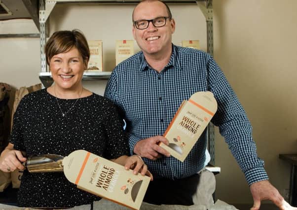 Jill and David Crawford with one of the granolas they are sending to France