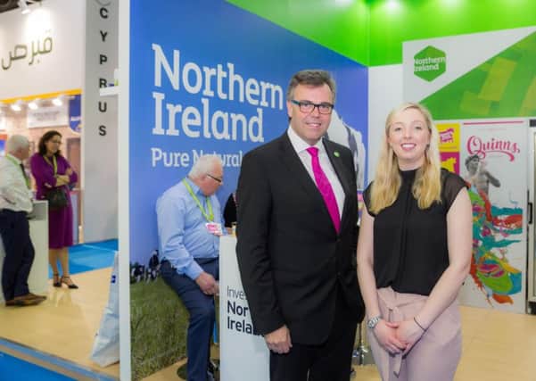 Invest NI chief executive Alastair Hamilton pictured at Gulfood with Chloe Burgess from Glastry Farm Ice-Cream