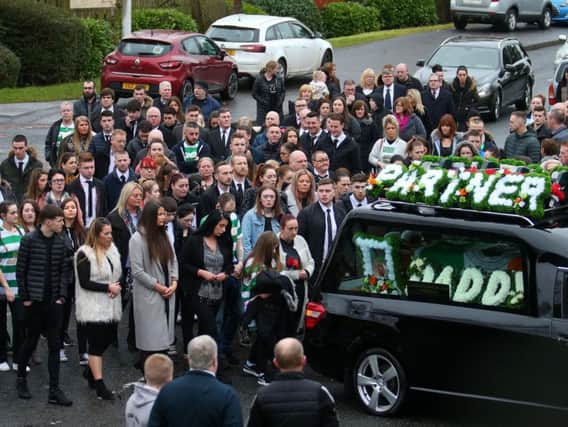 The funeral of Ray Johnston today in Poleglass