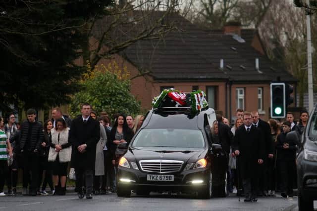 The funeral of Ray Johnston in west Belfast