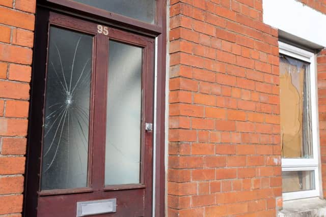 The scene on Railway Street in Ballymena where a petrol bomb attack took place along with windows being smashed in the early hours of Friday morning.

Picture by Jonathan Porter/PressEye