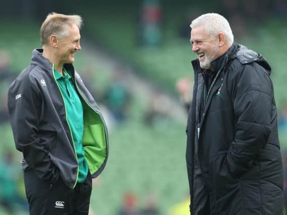 Ireland head coach Joe Schmidt with Wales head coach Warren Gatland