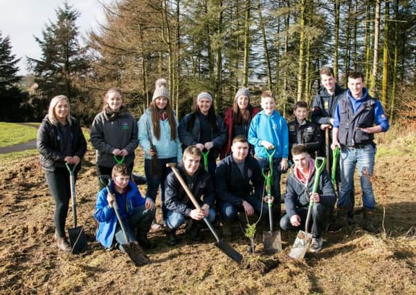 Young farmers from Crumlin and Kells & Connor YFC who got stuck in to the One Million Trees in One Day initiative at Mossley Mill, with support from Ulster Wildlifes Grassroots Challenge project. The Grassroots Challenge aims to inspire young people to take action for the environment within their local communities, thanks to National Lottery players  ulsterwildlife.org/grassroots.