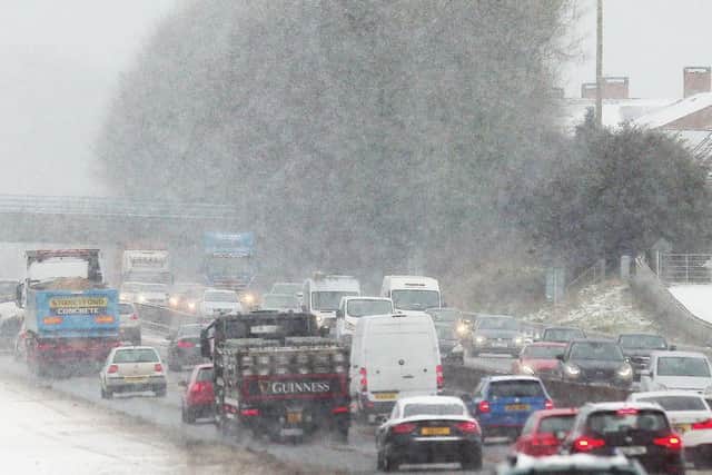 Snowy weather on the M1