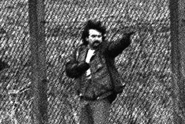 Loyalist gunman Michael Stone attacks mourners at an IRA funeral in Milltown cemetry in March 1988